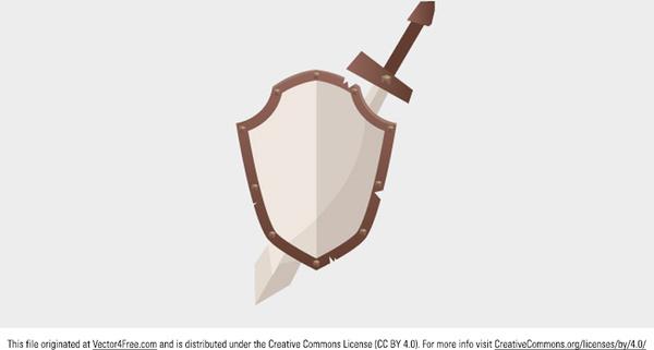 free sword and shield vector