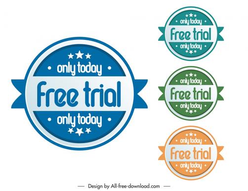 free trial stamps collection elegant symmetric circle ribbon decor