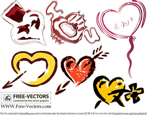 free valentines love heart vector
