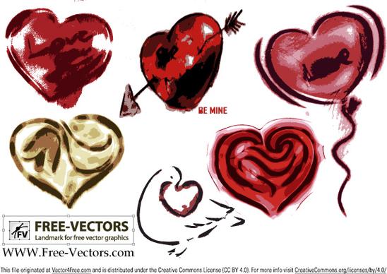 free valentines love heart vector