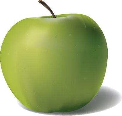 fresh green apple icon closeup realistic design