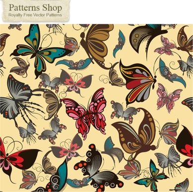 Free vector butterflies seamless pattern