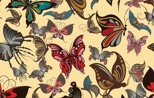 Free vector butterflies seamless pattern