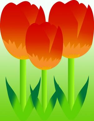 tulips flowers icon design colorful cartoon style design