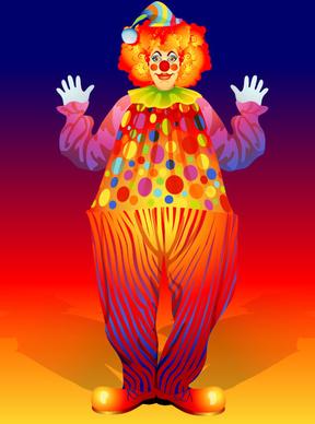 free vector cute clown illustration