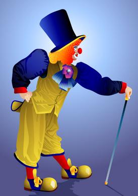 free vector cute clown illustration