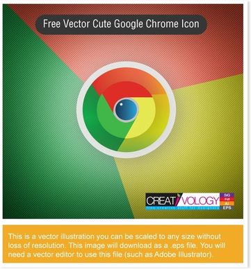 Free Vector Cute Google Chrome Icon 