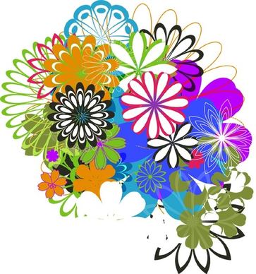 flowers background sketch colorful symmetric design style