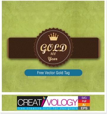 Free Vector Gold Tag 