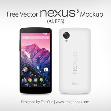 free vector google nexus 5 mockup