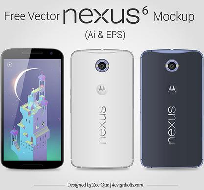 free vector google nexus 6 mockup