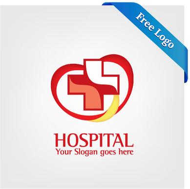 free vector heart care hospital logo