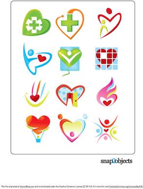 free vector heart shaped logo template