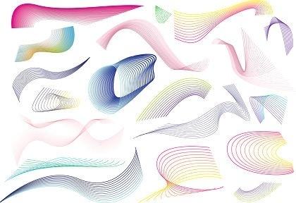 swirled lines design elements colorful sketch