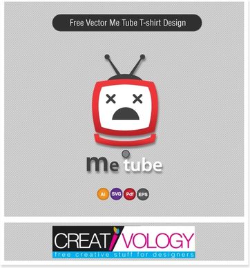 Free Vector Me tube t-shirt Design 
