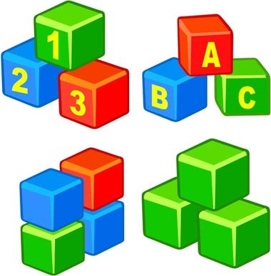 education cubes icons collection colorful 3d design
