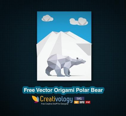 Free Vector Origami Polar Bear 