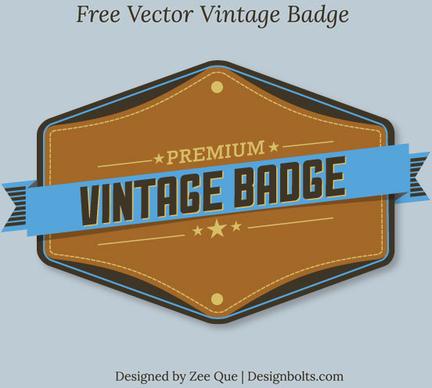 free vector premium vintage badge