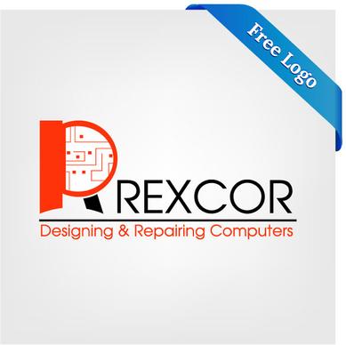 free vector rexcor designing repairing computers logo