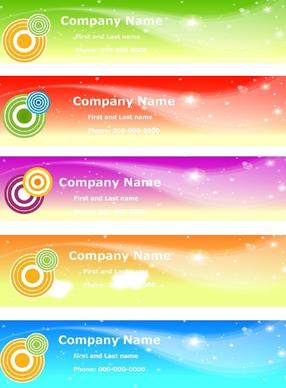 business name card sets horizontal colored sky style