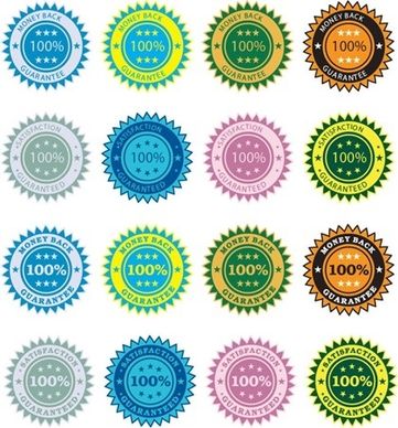 quality guarantee stickers various colored circle design