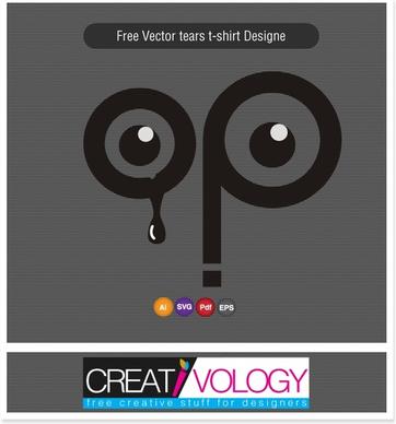 Free Vector Tears T-shirt Design 