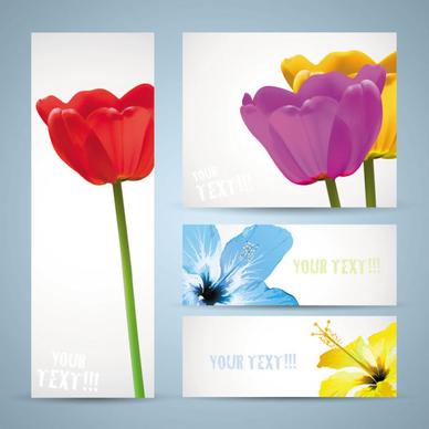 free vector with flowers banner