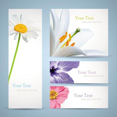 free vector with flowers banner