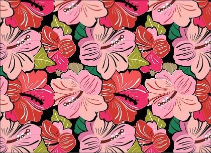 hibiscus flowers pattern background colorful seamless style