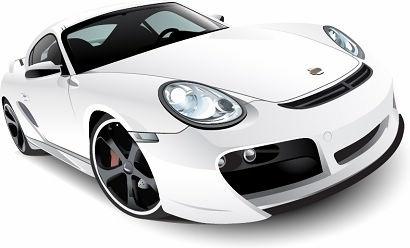 sport car model design realistic white sketch