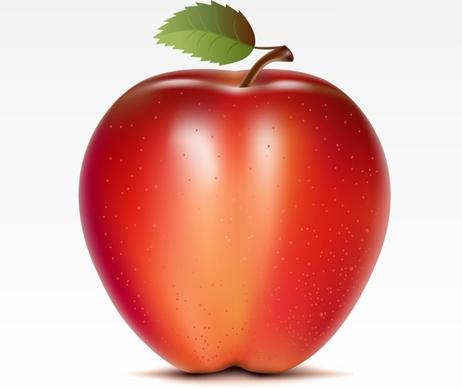 fresh fruit background red wet apple realistic design