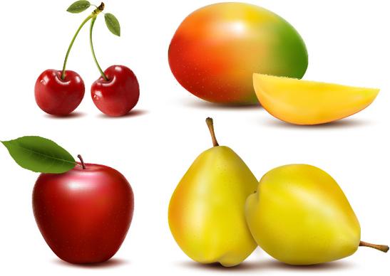 fresh fruits design vector set