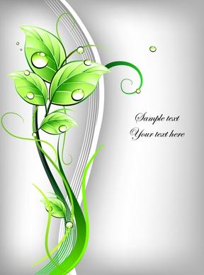 nature background green wet leaves icon curves decor