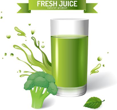 fresh juice splashes effect poster design