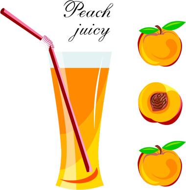 fresh peach juice vector design