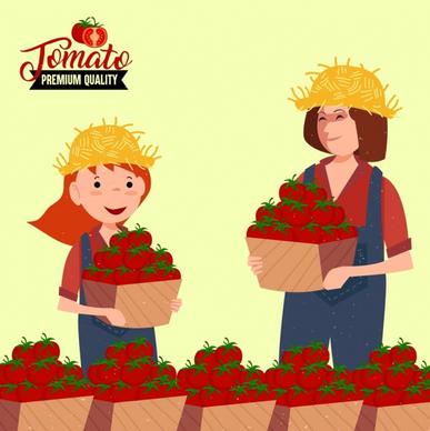 fresh tomato advertising farmers red fruits icons