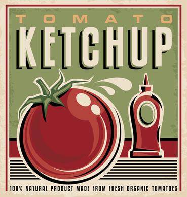 fresh tomato retro style poster vector