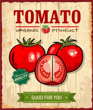 fresh tomato retro style poster vector