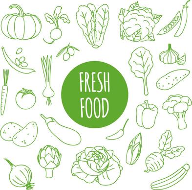 fresh vegetables seamless background vector
