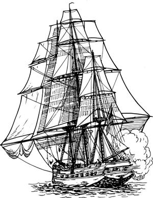 Frigate Ship clip art