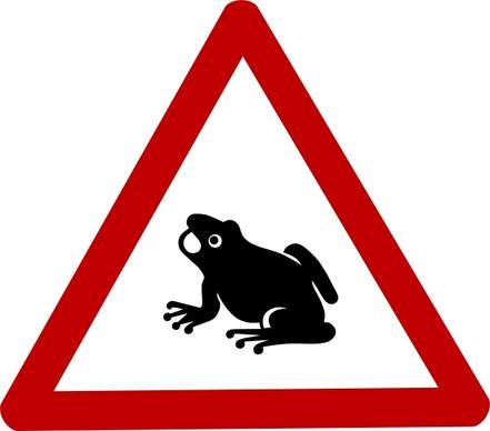 Frog Cautio Sign clip art