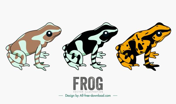 frogs icons mockup sketch handdrawn classic