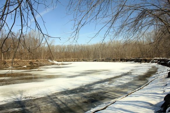 frozen river bend at minnesota valley state park minnesota