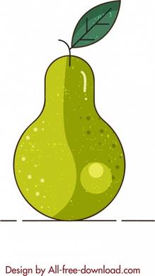 fruit background pear icon flat retro sketch