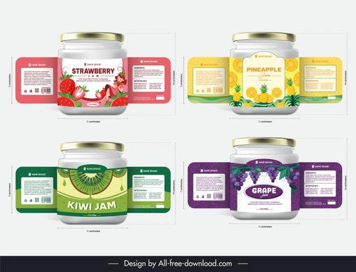 fruit jam packaging sample templates elegant realistic 