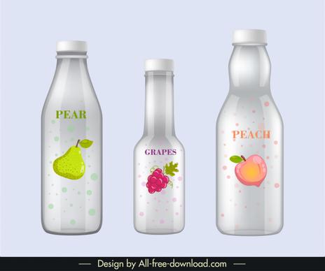 fruit juice bottle templates shiny modern decor