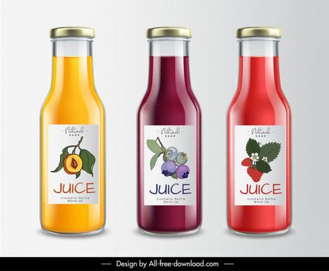 fruit juice label template shiny elegant design handdrawn fruits decor