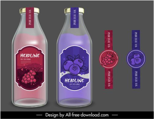 fruit juice label templates elegant classic dark colored