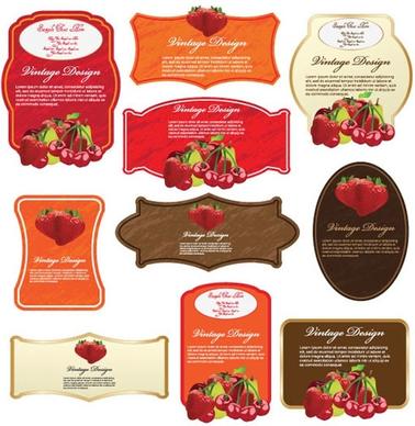 fruits labels templates modern colorful decor