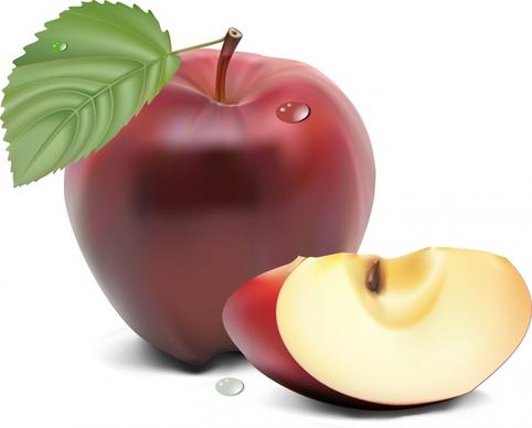 fresh apple background 3d colored realistic design